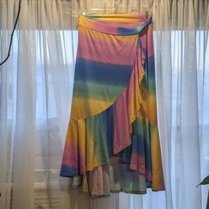 LuLaRoe Yellow and Orange Maxi Wrap Skirt